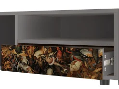 Móvel De Tv| Mueble de TV - 115х59х48 cm - T3 - The Fall, Cinza Cinzento