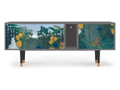 Móvel De Tv* Mueble de TV - 170х69х48 cm - T1 - The Repast of the Lion, Cinza Cinzento