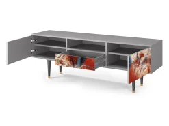 Móvel De Tv* Mueble de TV - 170х59х41 cm - T6 - The City Rises, Cinza Cinzento