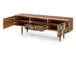 Móvel De Tv* Mueble de TV - 170х59х41 cm - T6 - The Younger - Spring, Nogueira Castanho