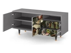 Móvel De Tv| Mueble de TV - 125х56х41 cm - T7 - The Garden 2, Cinza Cinzento