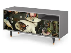 Móvel De Tv| Mueble de TV - 125х56х41 cm - T7 - The Garden 2, Cinza Cinzento