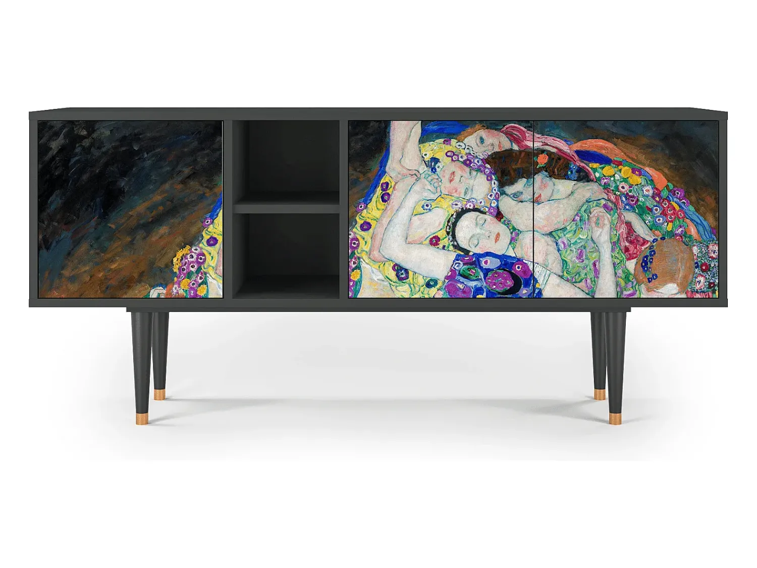 Móvel De Tv* Mueble de TV - 150х69х41 cm - T5 - The Maiden by Klimt, Antracite Cinza antracite