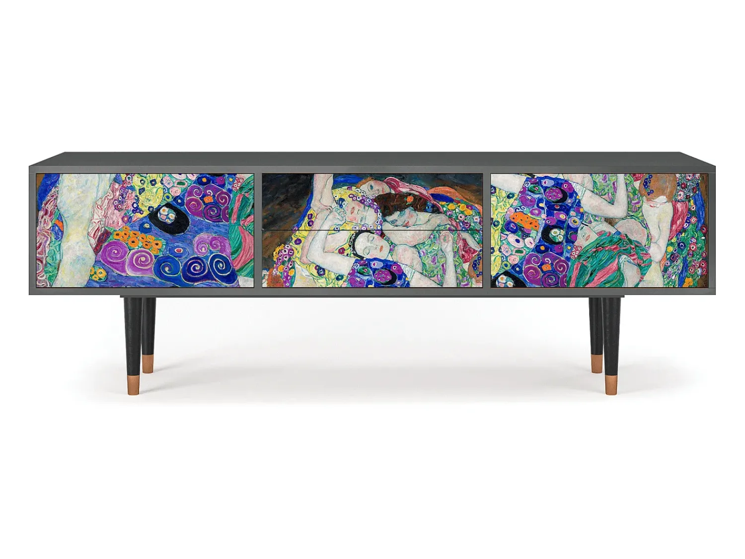 Móvel De Tv* Mueble de TV - 170х59х48 cm - T4 - The Maiden by Klimt, Antracite Cinza antracite