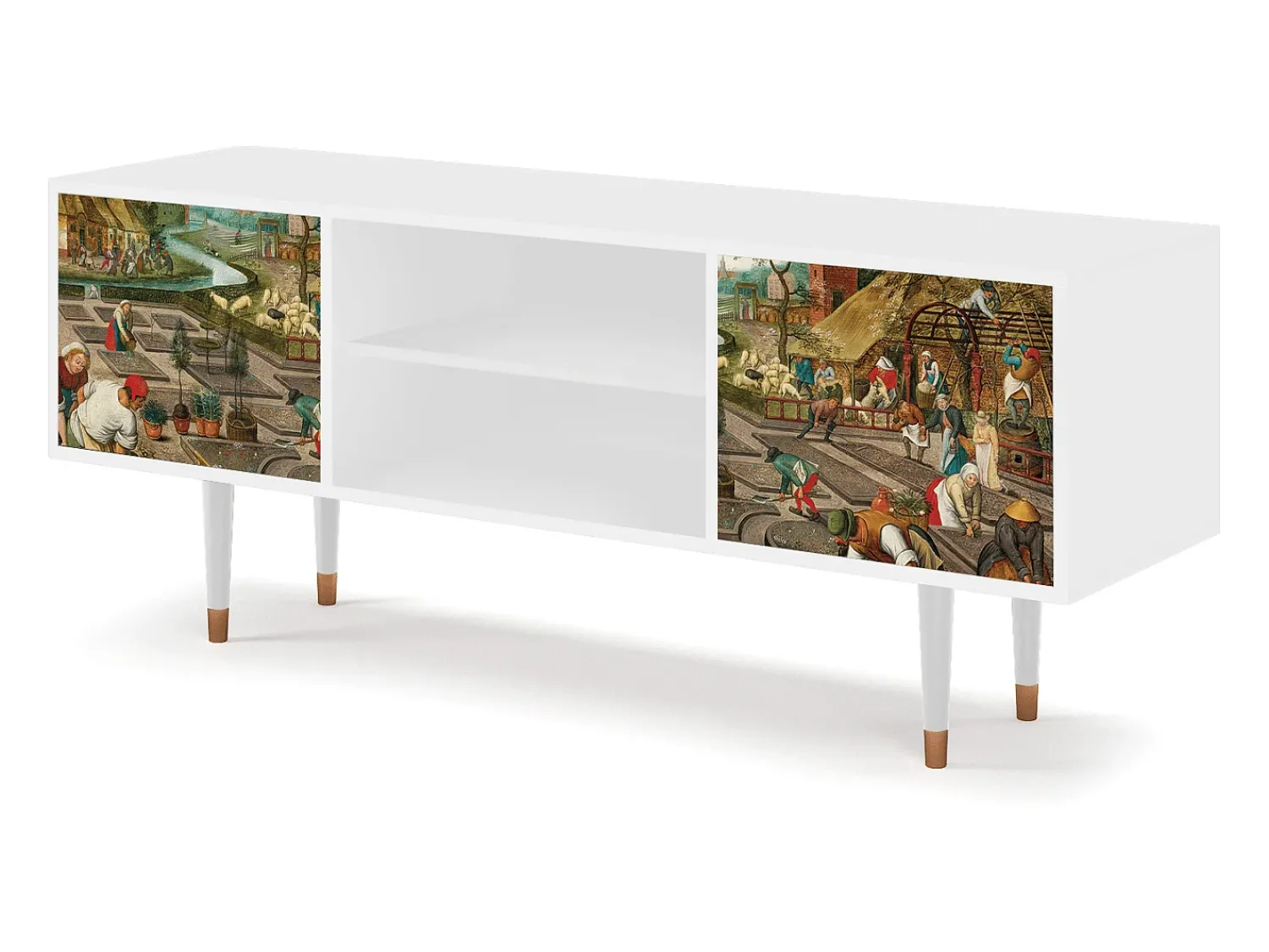 Móvel De Tv* Mueble de TV - 170х69х48 cm - T2 - The Younger - Spring, Branco Bege