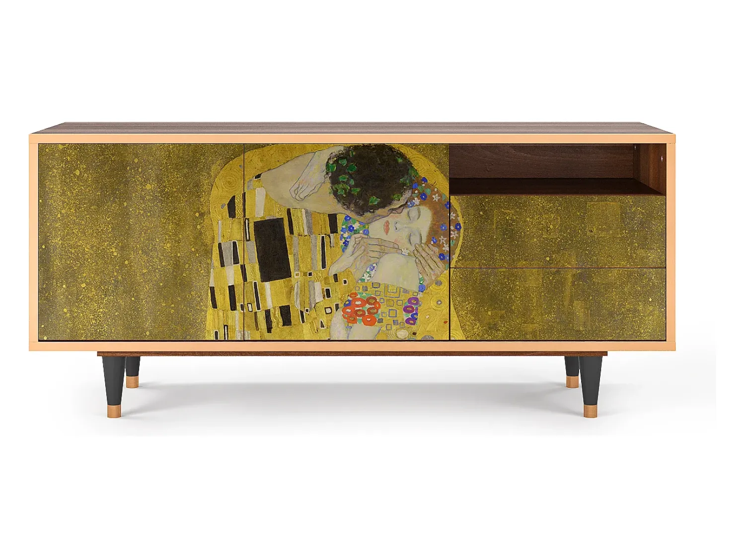 Sale Mueble de TV - 125х56х41 cm - T7 - The Kiss by Klimt , Nogueira Castanho
