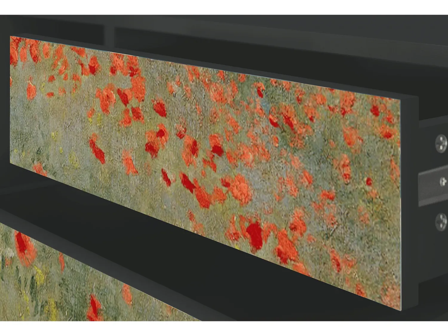 Móvel De Tv* Mueble de TV - 170х59х48 cm - T4 - The Poppy Field , Antracite Cinza antracite