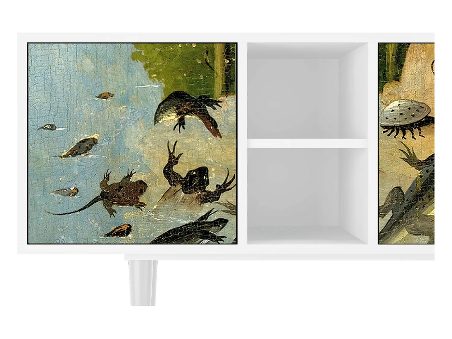 Móvel De Tv* Mueble de TV - 150х69х41 cm - T5 - The Garden by Bosch, Branco Bege