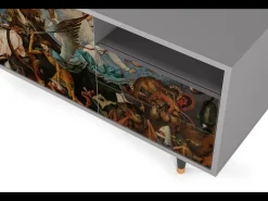 Móvel De Tv| Mueble de TV - 125х56х41 cm - T7 - The Fall, Cinza Cinzento