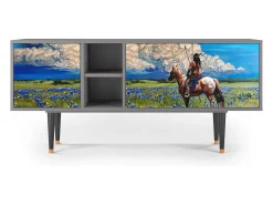 Móvel De Tv* Mueble de TV - 150х69х41 cm - T5 - Thunderheads by Dean, Cinza Cinzento