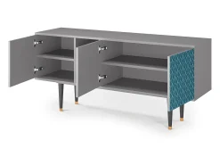 Outlet Mueble de TV - 150х69х41 cm - T5 - Turquoise Geometry, Cinza Cinzento