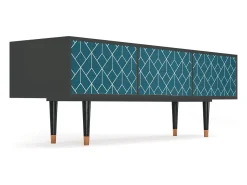 Mueble de TV - 170х59х48 cm - T4 - Turquoise Geometry, Antracite^ Móvel De Tv
