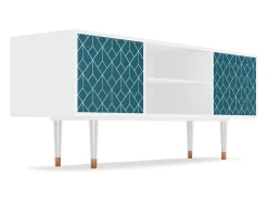 Móvel De Tv| Mueble de TV - 170х69х48 cm - T2 - Turquoise Geometry, Branco Bege