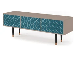 Móvel De Tv* Mueble de TV - 170х59х48 cm - T4 - Turquoise Geometry, Latte Bege