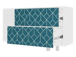 Móvel De Tv| Mueble de TV - 170х69х48 cm - T1 - Turquoise Geometry, Branco Bege
