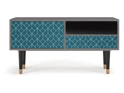 Móvel De Tv| Mueble de TV - 115х59х48 cm - T3 - Turquoise Geometry, Cinza Cinzento