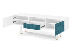 Móvel De Tv* Mueble de TV - 170х59х41 cm - T6 - Turquoise Geometry, Branco Bege