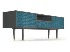 Mueble de TV - 170х59х41 cm - T6 - Turquoise Geometry, Antracite^ Móvel De Tv