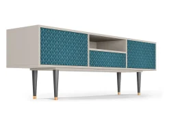 Móvel De Tv| Mueble de TV - 170х59х41 cm - T6 - Turquoise Geometry, Areia Bege