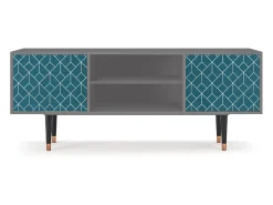 Móvel De Tv* Mueble de TV - 170х69х48 cm - T2 - Turquoise Geometry, Cinza Cinzento