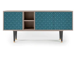 Móvel De Tv| Mueble de TV - 150х69х41 cm - T5 - Turquoise Geometry, Latte Bege