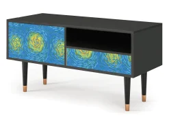 Móvel De Tv* Mueble de TV - 115х59х48 cm - T3 - Van Gogh Lights, Antracite Cinza antracite