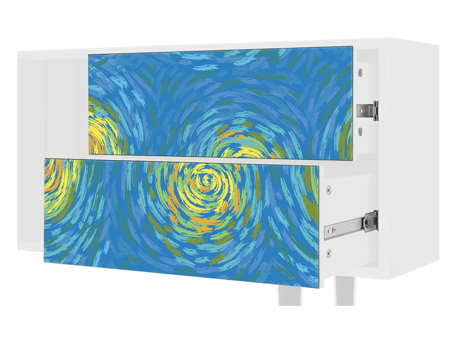 Mueble de TV - 170х69х48 cm - T1 - Van Gogh Lights, Branco^ Móvel De Tv