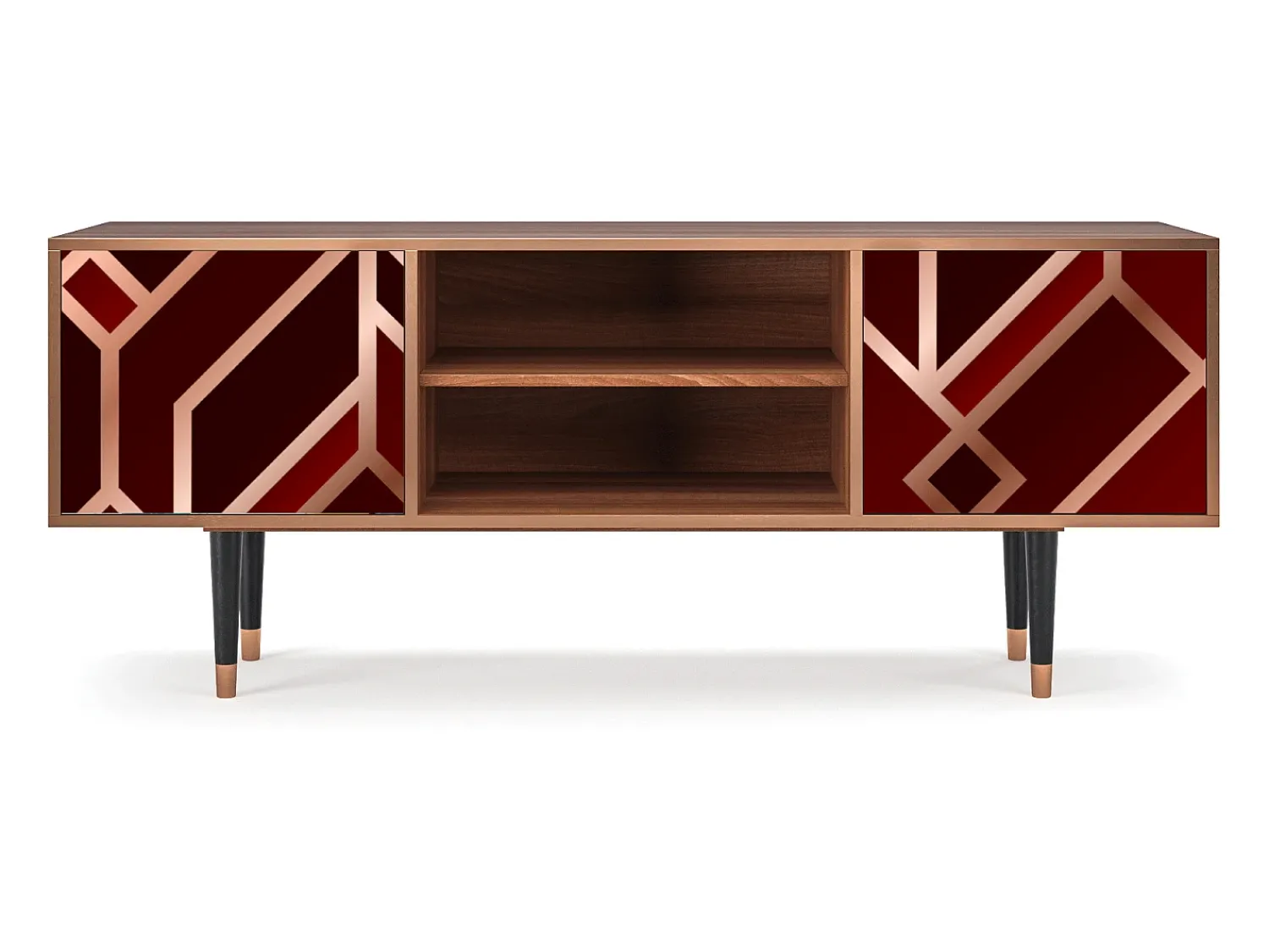 Best Mueble de TV - 170х69х48 cm - T2 - Velvet 1920's, Nogueira Castanho