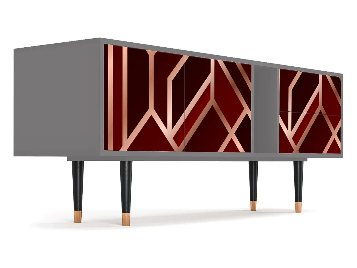 Mueble de TV - 170х69х48 cm - T1 - Velvet 1920's, Cinza^ Móvel De Tv