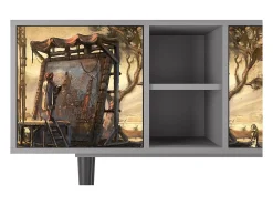 Móvel De Tv| Mueble de TV - 150х69х41 cm - T5 - Venice, Cinza Cinzento
