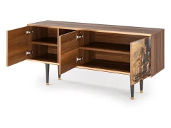 Móvel De Tv| Mueble de TV - 150х69х41 cm - T5 - Venice, Nogueira Castanho