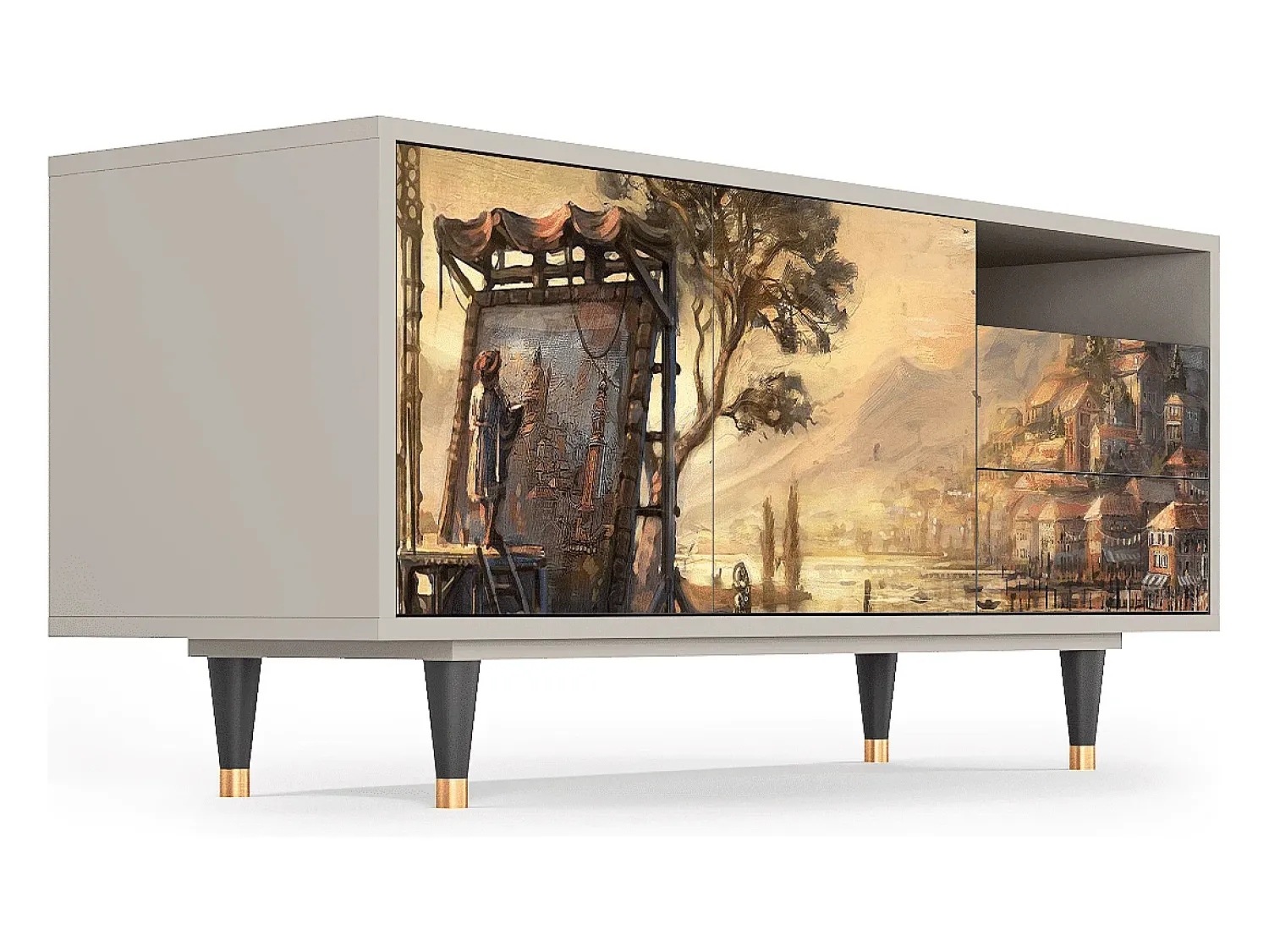 Mueble de TV - 125х56х41 cm - T7 - Venice, Areia^ Móvel De Tv