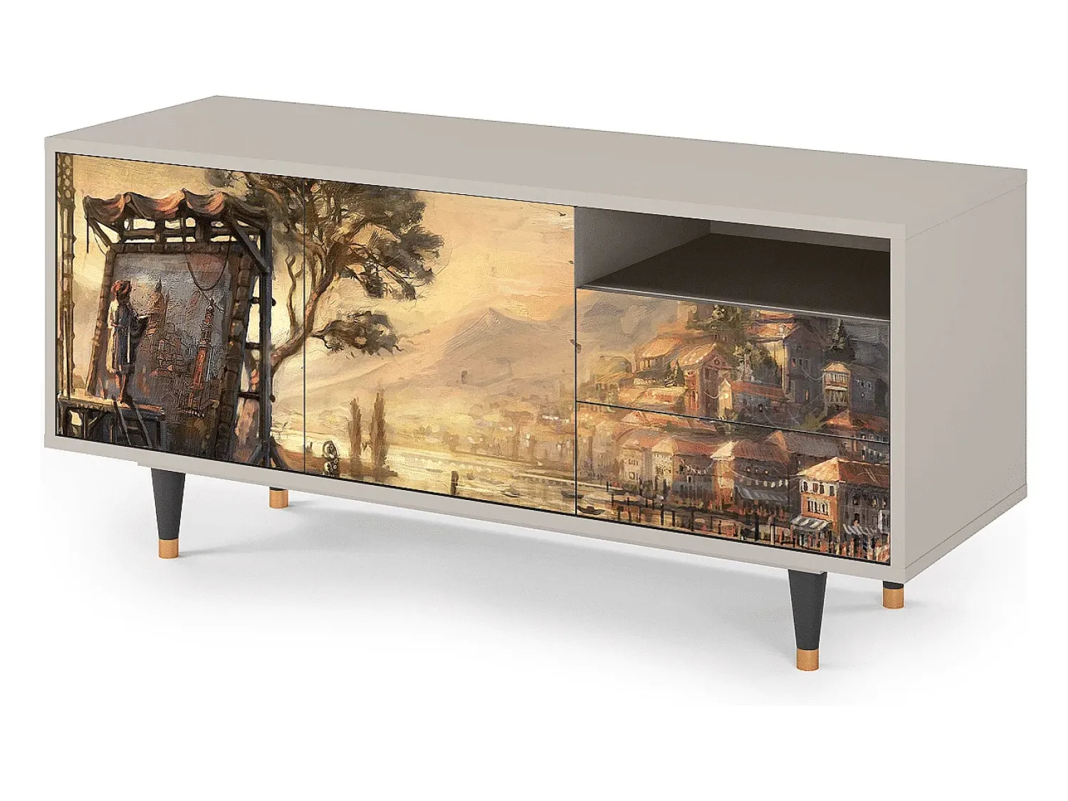 Mueble de TV - 125х56х41 cm - T7 - Venice, Areia^ Móvel De Tv