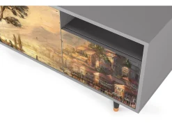 Móvel De Tv| Mueble de TV - 125х56х41 cm - T7 - Venice, Cinza Cinzento