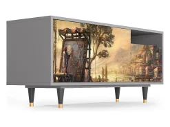 Móvel De Tv| Mueble de TV - 125х56х41 cm - T7 - Venice, Cinza Cinzento