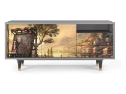 Móvel De Tv| Mueble de TV - 125х56х41 cm - T7 - Venice, Cinza Cinzento