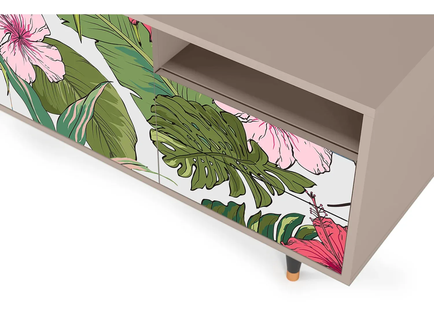 Outlet Mueble de TV - 125х56х41 cm - T7 - Verdant Tropics, Latte Bege