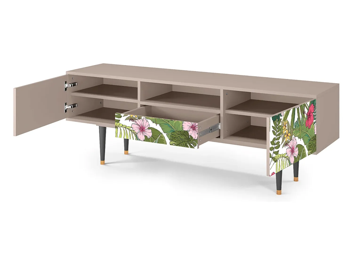 Móvel De Tv* Mueble de TV - 170х59х41 cm - T6 - Verdant Tropics, Latte Bege