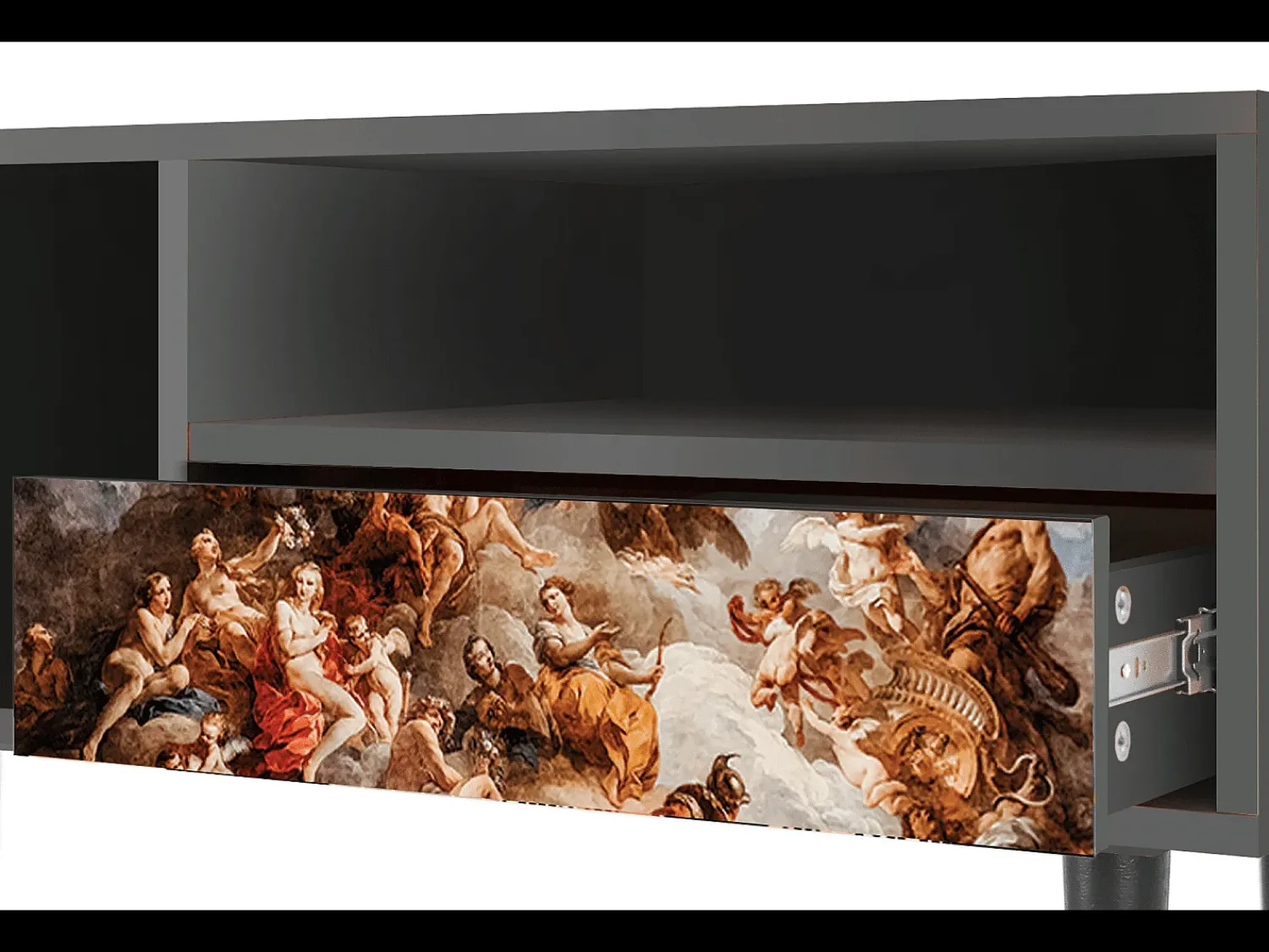 Online Mueble de TV - 115х59х48 cm - T3 - Versailles, Antracite Cinza antracite