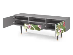 Móvel De Tv* Mueble de TV - 170х59х41 cm - T6 - Verdant Tropics, Cinza Cinzento