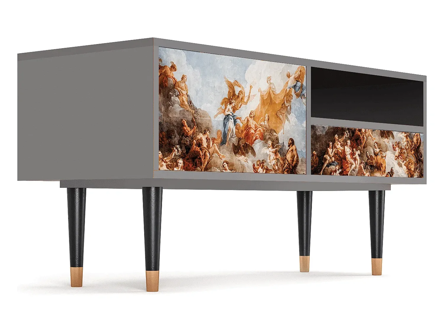 Móvel De Tv| Mueble de TV - 115х59х48 cm - T3 - Versailles, Cinza Cinzento