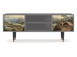 Móvel De Tv| Mueble de TV - 170х69х48 cm - T2 - View Across the Plains , Cinza Cinzento