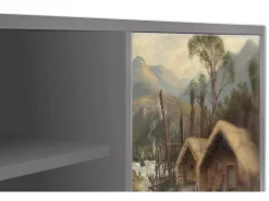 Móvel De Tv| Mueble de TV - 170х69х48 cm - T2 - View Across the Plains , Cinza Cinzento