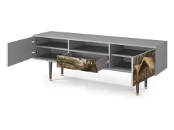 Móvel De Tv* Mueble de TV - 170х59х41 cm - T6 - View Across the Plains , Cinza Cinzento