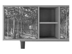 Móvel De Tv| Mueble de TV - 150х69х41 cm - T5 - View of the Piazza, Cinza Cinzento