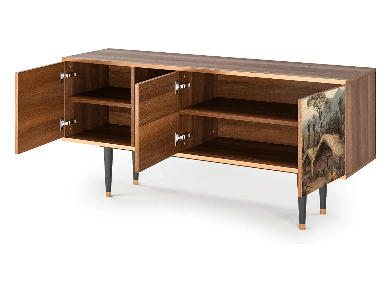 Mueble de TV - 150х69х41 cm - T5 - View Across the Plains , Nogueira^ Móvel De Tv