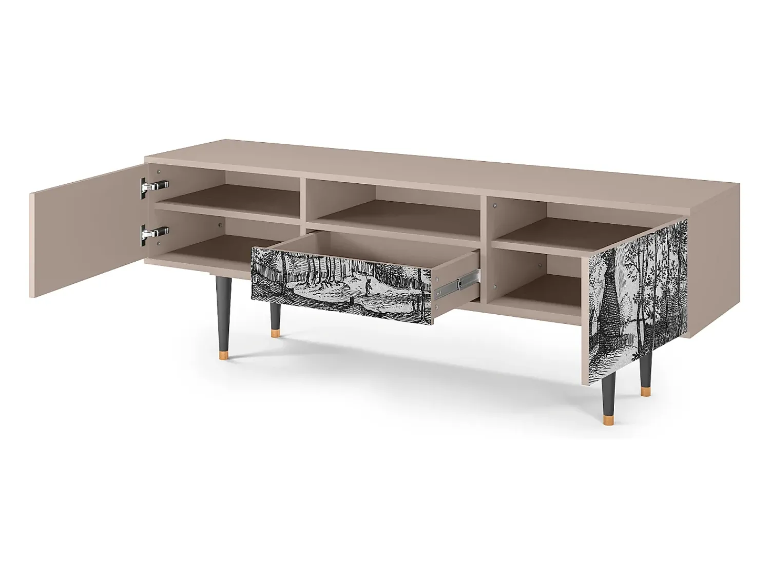 Móvel De Tv* Mueble de TV - 170х59х41 cm - T6 - Village Road, Latte Bege