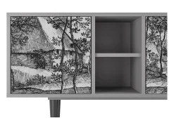 Móvel De Tv| Mueble de TV - 150х69х41 cm - T5 - Village Road, Cinza Cinzento