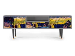 Móvel De Tv| Mueble de TV - 170х59х41 cm - T6 - Winter Landscape, Cinza Cinzento