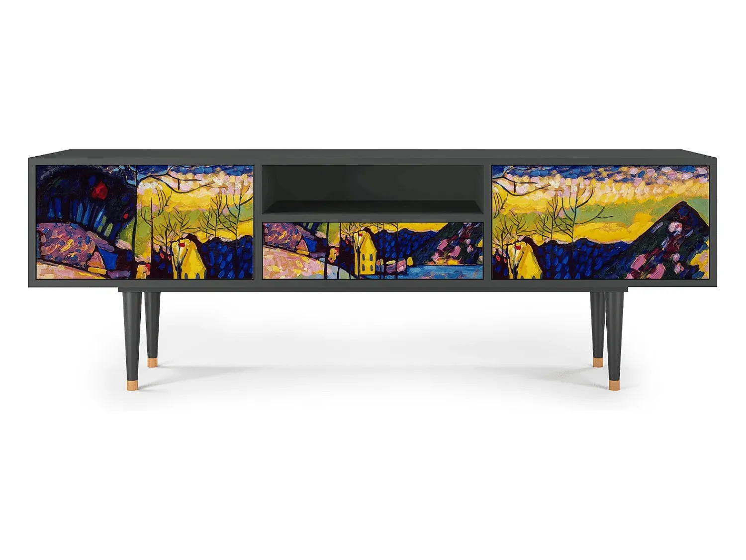 Móvel De Tv| Mueble de TV - 170х59х41 cm - T6 - Winter Landscape, Antracite Cinza antracite